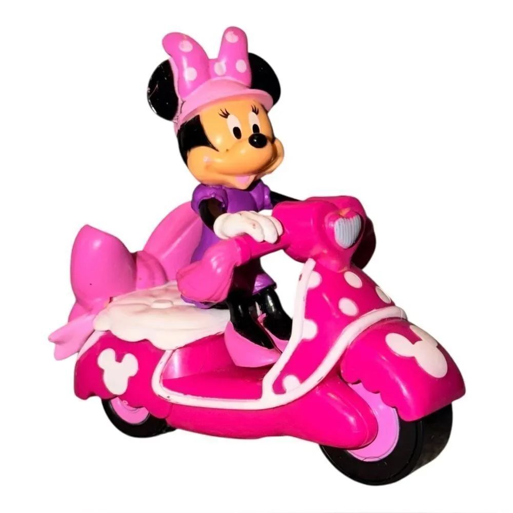 Disney Minnie Mouse Pull N Go Scooter Moped Toy Talking WORKS! EUC